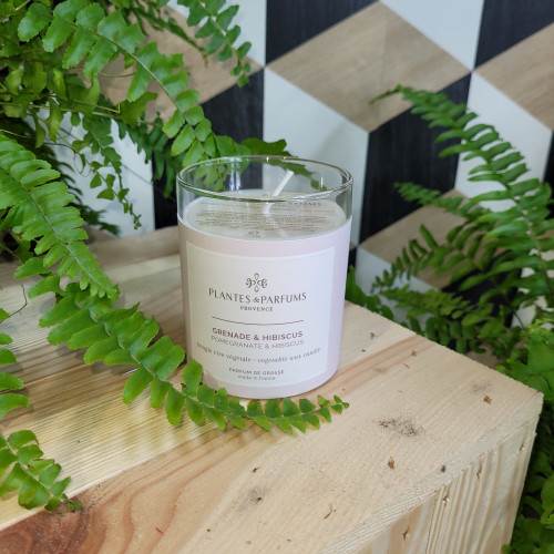 BOUGIE NATURELLE GRENADE ET HIBISCUS