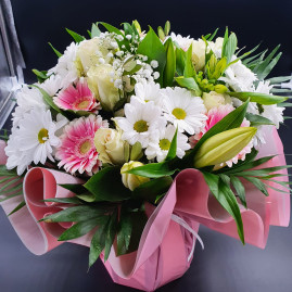 Bouquet bulle fleurs variées couleur au choix