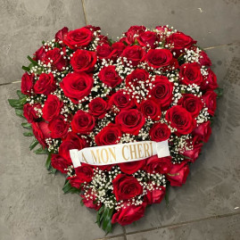 Cœur de roses couleur au choix
