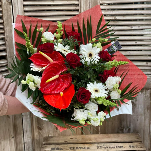 Bouquet au choix du fleuriste ROUGE Amour taille L