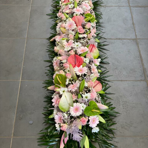 Dessus de cercueil ( composition a plat ) couleur aux choix