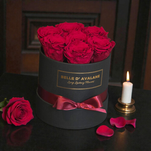 Belle D'Avalane box 7 roses