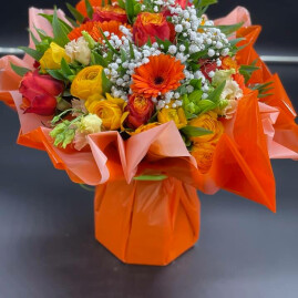 Bouquet bulle orangé