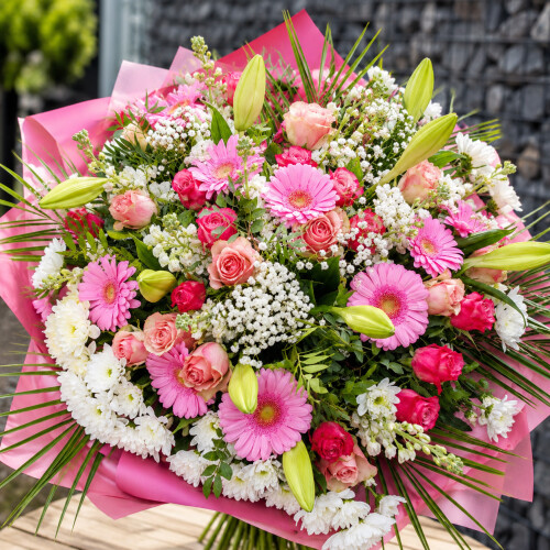 Bouquet du fleuriste rose XL