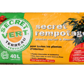 Terreau rempotage plantes vertes et fleuries 40 L